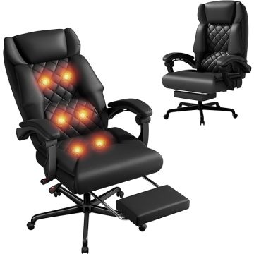 Silla Ejecutiva de Oficina con Masaje, Reclinable y Reposapi