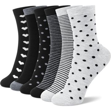 6 Pares de Medias Tobilleras de Algodón para Mujer, Talla 6-12