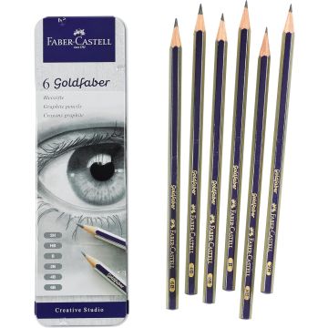 Set de Lápices Grafito Faber-Castell - 6 Unidades (2H, HB, B, 2B, 4B, 6B)