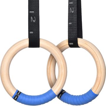 Anillas de Madera PACEARTH para Gimnasia Olímpica 1500 lbs Ajustables