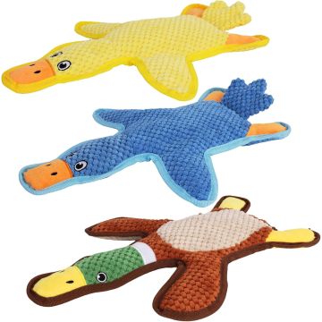 Juguetes para Perro 3 Piezas Forma de Pato, Chirriador y Crujiente