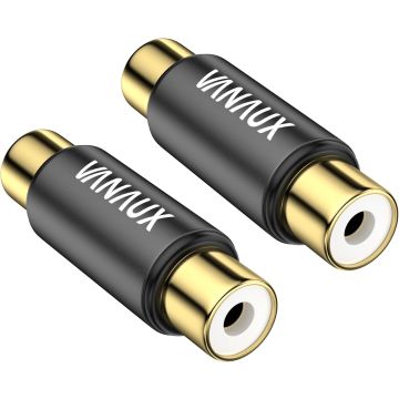 VANAUX 2 Pack Conectores RCA Hembra a Hembra Adaptadores