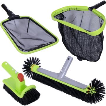 Kit Deluxe de Limpieza para Piscina con Red Profesional y Cepillos