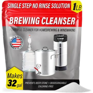 Limpiador de Cerveza Sin Enjuague - 1 Libra - Hecho en USA