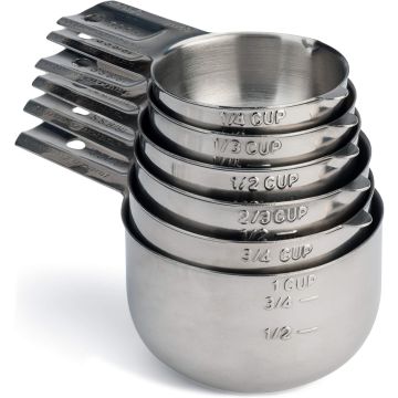 Hudson Essentials Juego de 6 Tazas Medidoras de Acero Inoxidable
