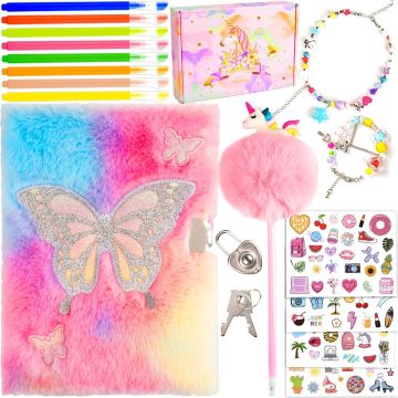 Diario para Niñas con Candado y Llaves, Set de Regalo de Cuaderno