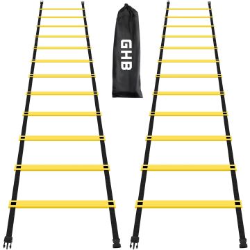 Escalera de velocidad GHB con 12 peldaños y bolsa 2 Pack