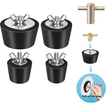 Pack de 4 tapones de goma para piscina en varios tamaños