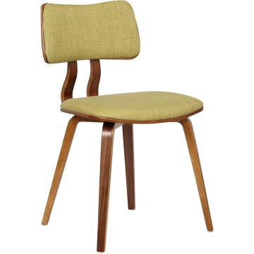 Silla de Comedor Armen Living Jaguar Madera Nogal Tela Verde