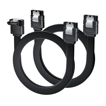 BolAAzuL Cable SATA III 2 Pack Ángulo Recto y Recto 18 pulgadas