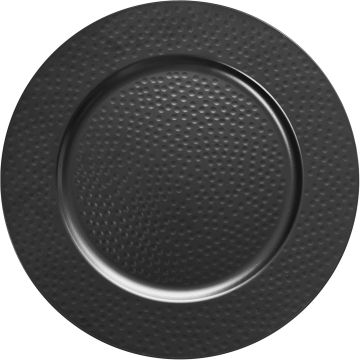 Platos Cargadores Martillados de 13 Pulgadas, Negro, Juego de 6