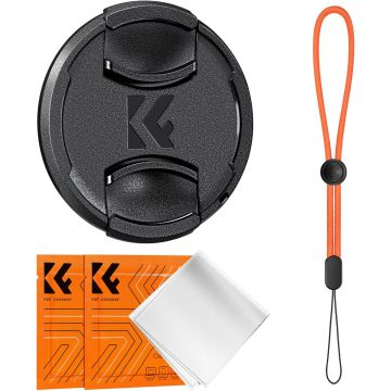 K&F Concept 37mm tapa de lente 4-en-1 centro pinza naranja