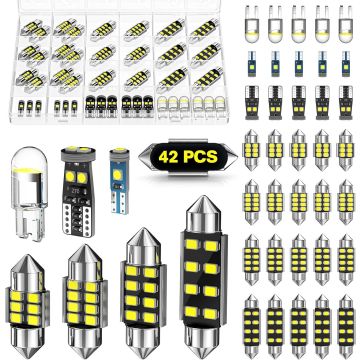 Kit LED Interior 42 Pcs para Autos Camiones Luz Dome Map y Puerta
