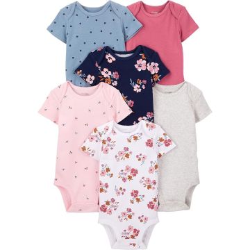 Bodies Bebé Niña Pack 6 Manga Corta
