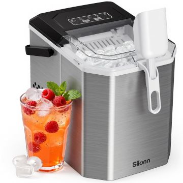 Máquina de hielo portátil Silonn acero inoxidable