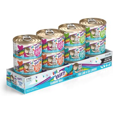 Weruva B.F.F. OMG - Alimento Húmedo para Gatos Adultos, Pack Variado 12 Latas