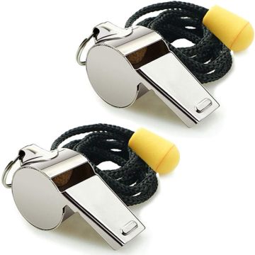 Silbatos deportivos de acero inoxidable, pack de 2