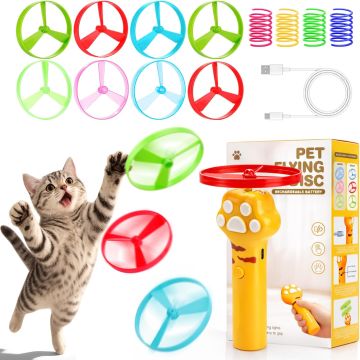 Lanzador de Discos para Gatos Recargable BABORUI Amarillo