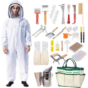 Kit de 31 piezas de suministros apícolas con traje de apicultura