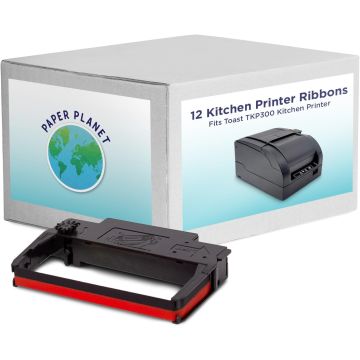 Cintas de Impresora Roja y Negra para TKP300 SNBC BTP-M300 - 12 Unidades