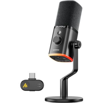 Micrófono Dinámico Inalámbrico USB con RGB para PC