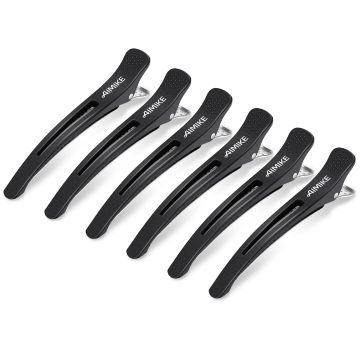 Pinzas profesionales para cabello AIMIKE pack 6 unidades negro