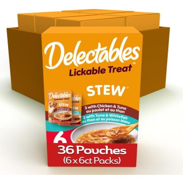 Delectables Snack Húmedo para Gato Variedad 36 Sobres