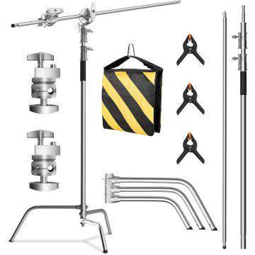 Soporte C con Brazo Extensor 210 cm Acero Inoxidable