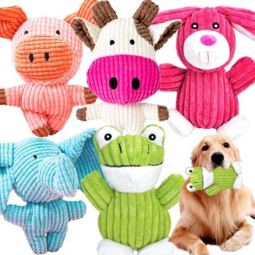 MRSOHRET 5 Pack Juguetes para Perros con Chirrido, Juguetes de Peluche Duros