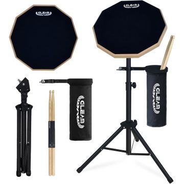 Pad de práctica para batería con soporte de hierro 12 pulgadas