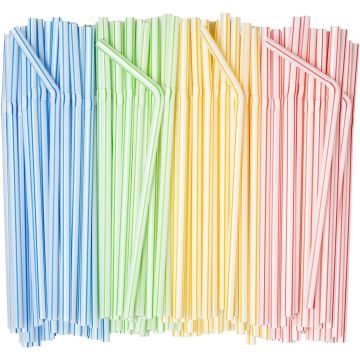 Pitillos flexibles plásticos 7.75 pulg x500 unidades
