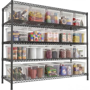 Estantería metálica REIBII 5 niveles 55.5x18x71 pulgadas