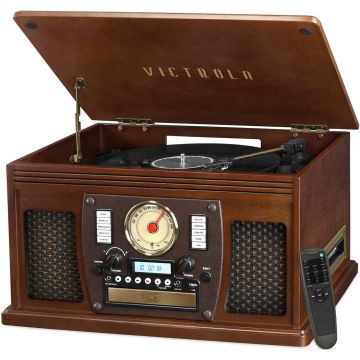 Reproductor de vinilos Victrola Navigator 8-en-1 con Bluetooth y altavoces incorporados