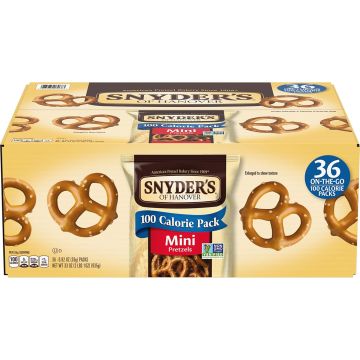 Pretzels Mini Snyder's of Hanover, Packs Individuales 100 Calorías, 36 Unidades