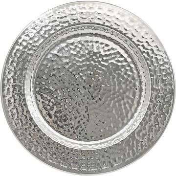 Brightalk Plato Cargador Martillado Acero Inoxidable 33 cm Set 6
