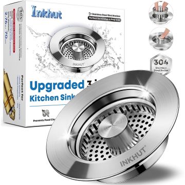 Colador de fregadero de acero inoxidable 3 en 1
