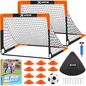 Set de 2 arcos de fútbol infantil 4 x 3 ft para jardín
