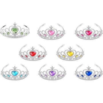 S & E TEACHER'S EDITION Juego de 8 Tiaras con Corona para Niñas