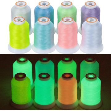 Kit de Hilo para Bordado a Máquina Brillo en la Oscuridad New brothread 8 Colores 500M