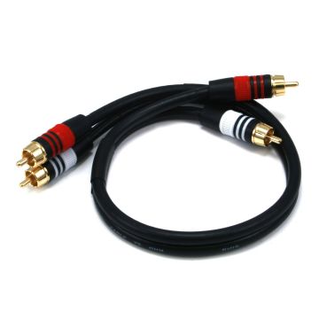 Cable RCA 1.5 pies Monoprice 2 RCA Plug/2 RCA Plug M/M