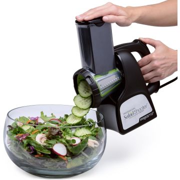 Presto 02970 Cortadora/Ralladora Eléctrica Profesional SaladShooter, Negra