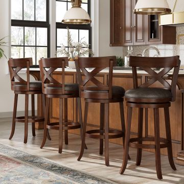 Butaco giratorio con asiento acolchado set x4
