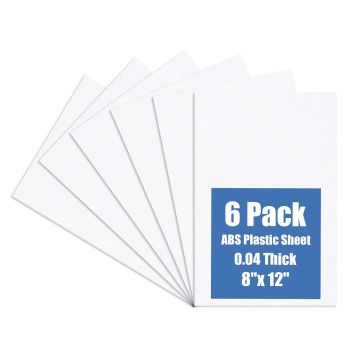 KINLINK Láminas de Plástico ABS Blanco 8x12x0.04in Paquete de 6