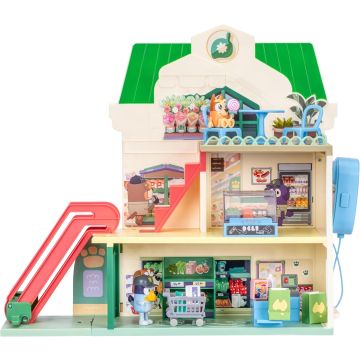 Bluey and Bingo Supermarket Playset with Escalator, Pretend Play Toys for Toddlers, Sounds and 15 Pieces, Bluey Grocery Store Playset