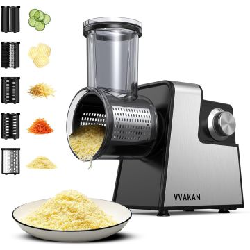Rallador Eléctrico 5 en 1 300W Cortador Verduras Acero Inoxidable