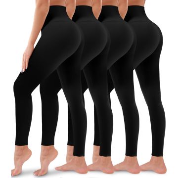 4 Pack Leggings para Mujer Cintura Alta Control Abdomen