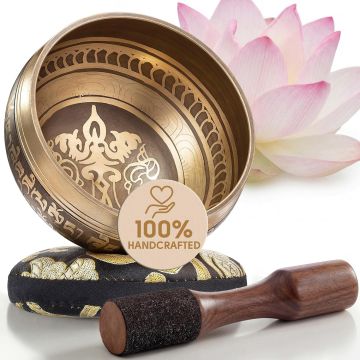 Cuenco Tibetano para Meditación con Cojín y Mazo