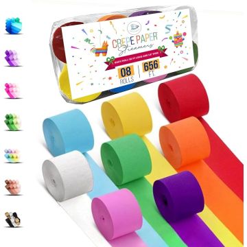Kit Decoración Fiesta Multicolor 8 Rollos de Guirnaldas