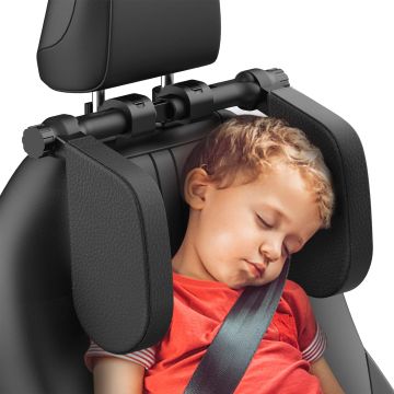 Almohada ajustable para reposacabezas de auto, negro