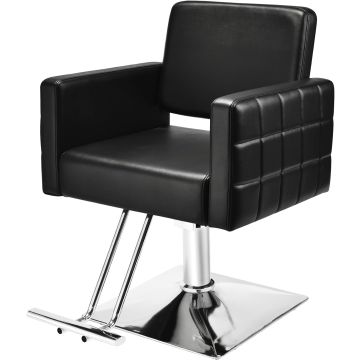 Silla para Peluquería con Base Cuadrada y Reposapiés